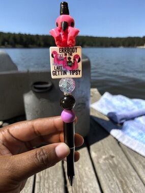 Handcrafted Pink Flamingo Beaded Pen – Fun Lake Design